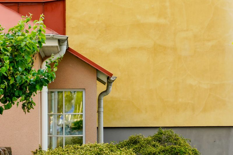 a house with a downspout